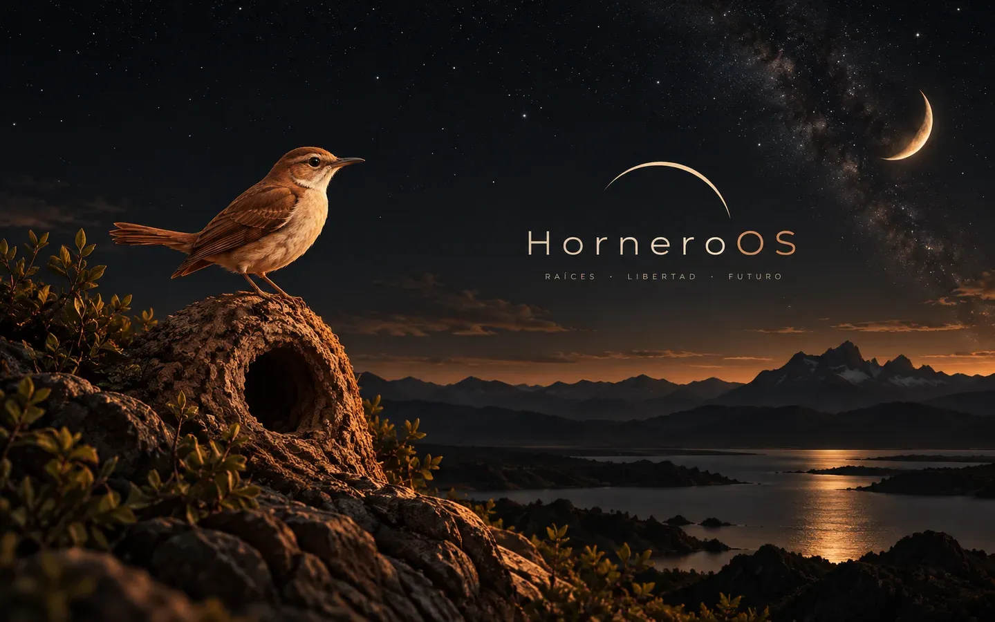Wallpaper artwork associated with the Hornero Dark appearance.